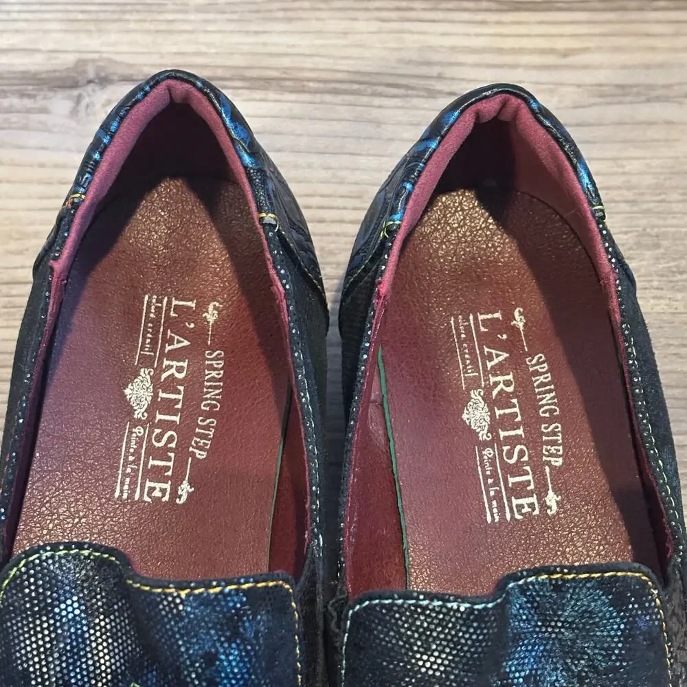 L'Artiste Klasik Multi-Color Metallic Shimmer Tassel Loafer - size 41